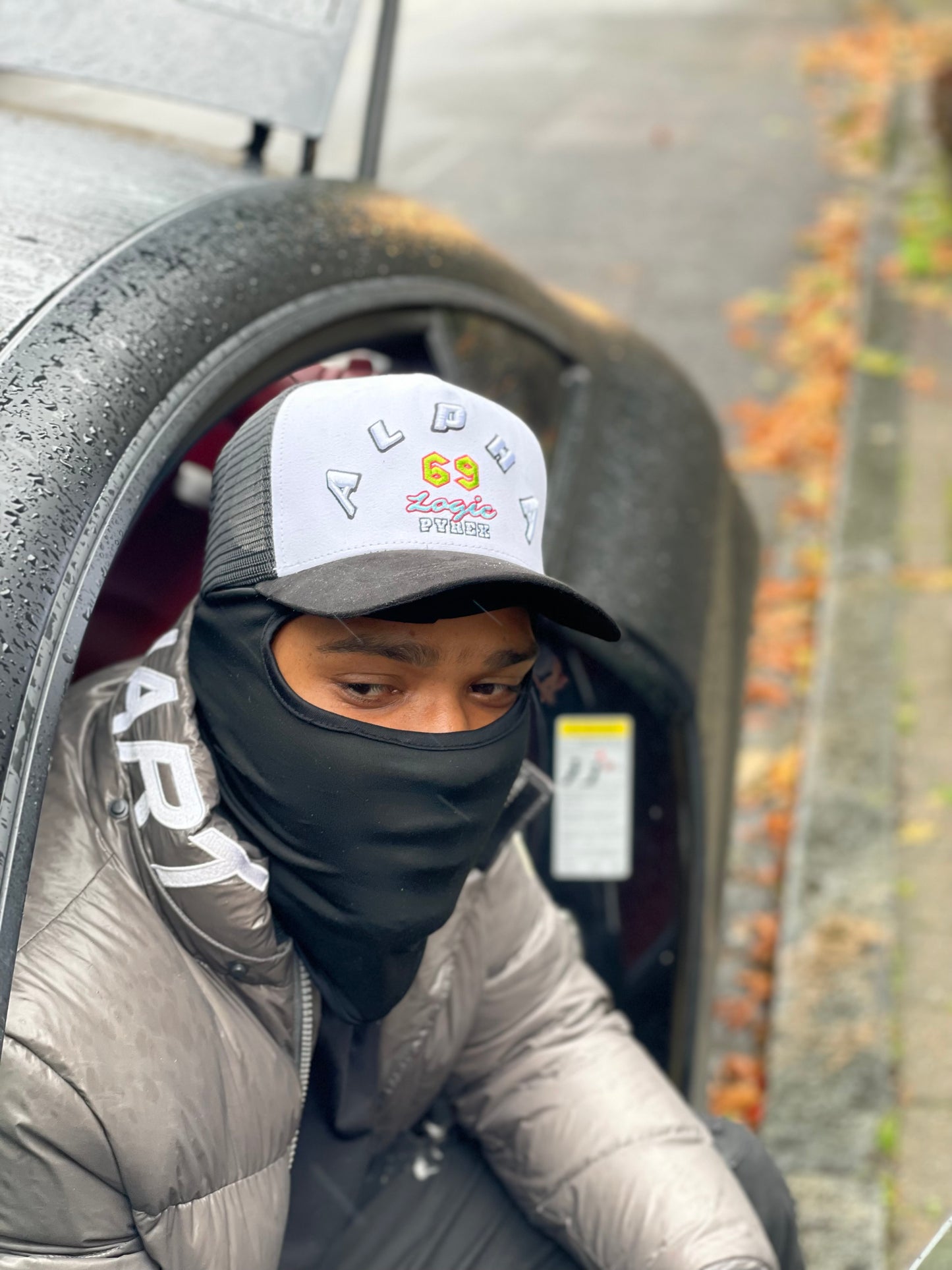 Alpha Black and White Trucker Cap