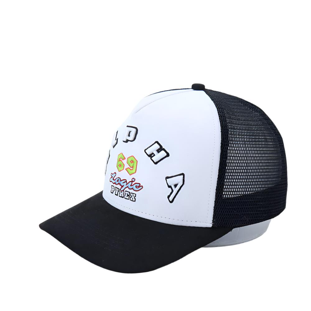 Alpha Black and White Trucker Cap