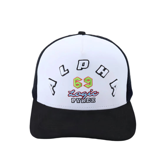 Alpha Black and White Trucker Cap